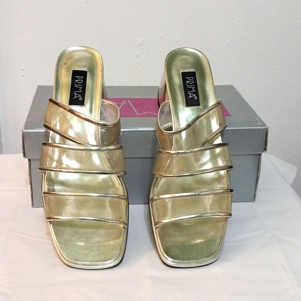 PRIMA GOLD Elite Block Slip on Heels